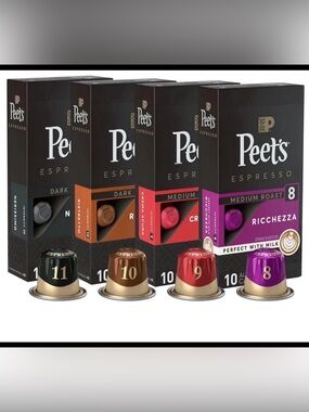 Peet’s Nespresso Coffee Variety Pack Capsules 40 Count Variety Box